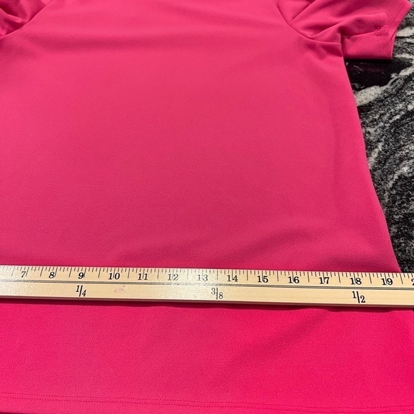 BANANA REPUBLIC puffed shoulders short sleeve bright pink blouse - Picture 6 of 13